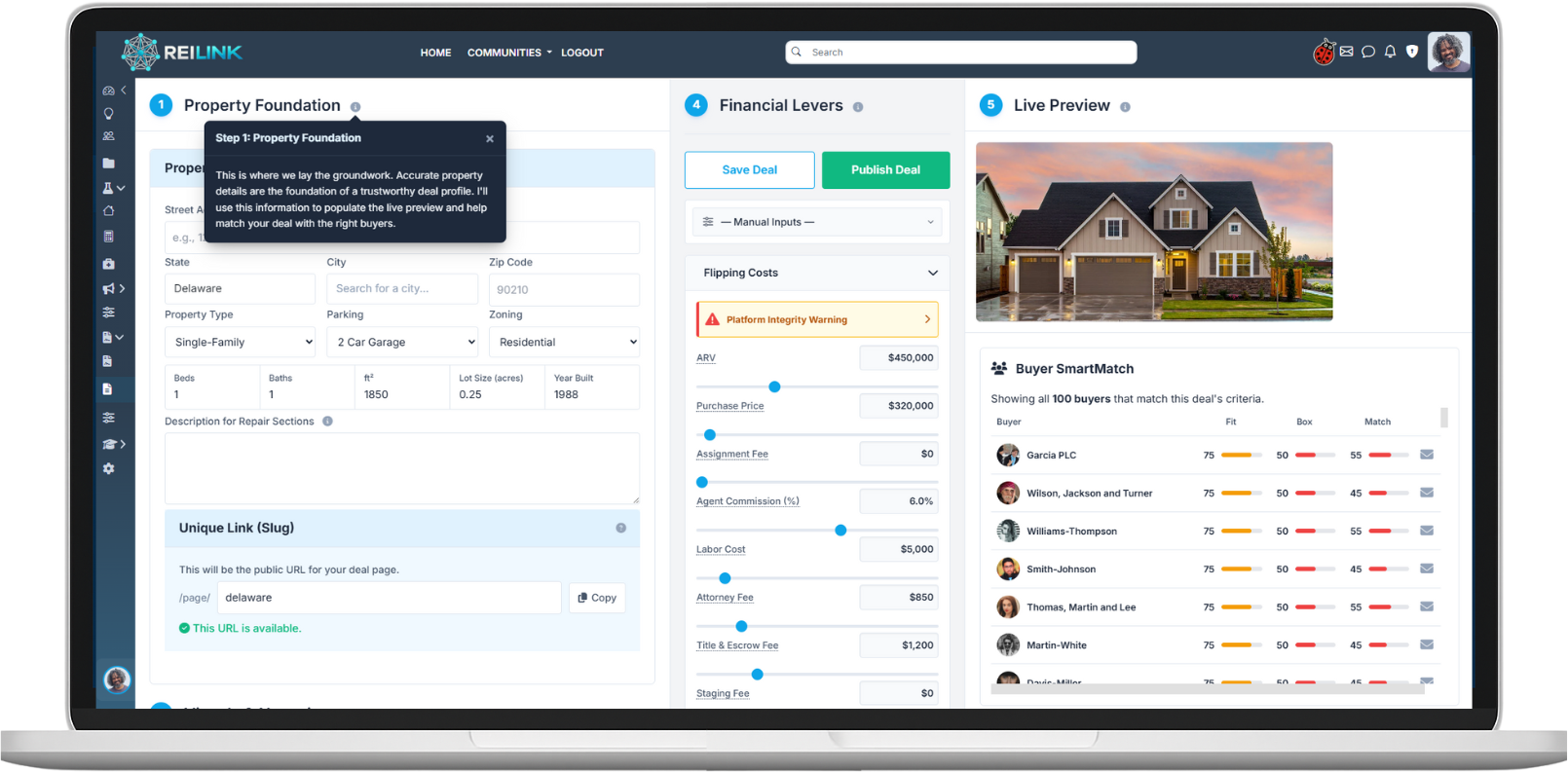 Screenshot of the REILink Contract Repository